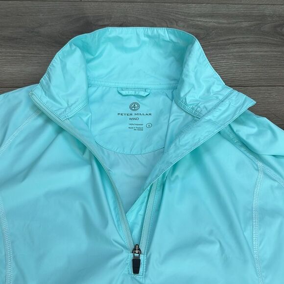 Peter Millar Element Wind 1/4 Zip Golf Pullover Windbreaker Teal Size Small - Picture 6 of 15